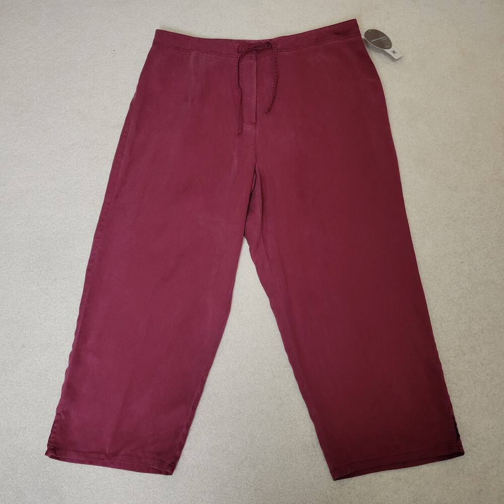 Vintage NWT Valerie Stevens Woman Size 1X Wide Leg Ankle Tencel Pants Drawstring